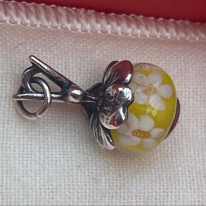 James Avery hummingbird floral art glass finial